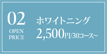 02 ホワイトニング 2,500円/30コース〜